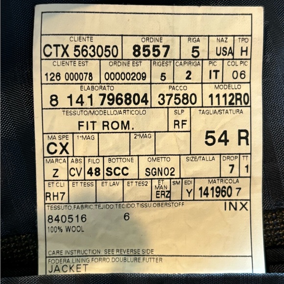 Ermenegildo Zegna Green Blue Windowpane Check Wool Sport Coat Eu 54 US 44 - Picture 11 of 12